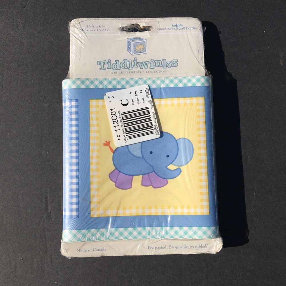 Tiddliwinks Safari Wall Paper Border Nursery Baby Animals Crafts 15’ x 6” New